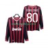 Camisola AC Milan RONALDINHO 80 2009 Retro Homem Equipamento Primeiro 2010 Manga Comprida